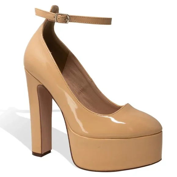 Chase + Chloe Tan Platform Heels - Picture 2 of 4